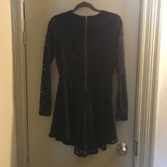 Dark Blue Lace Dress - Picture 2 of 4